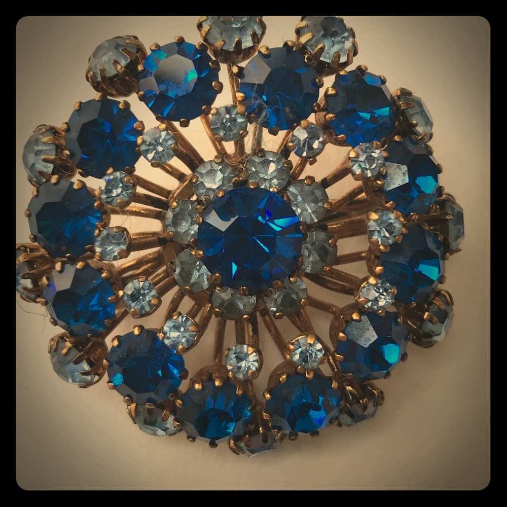 1940’s Blue gem stones cocktail party pin.